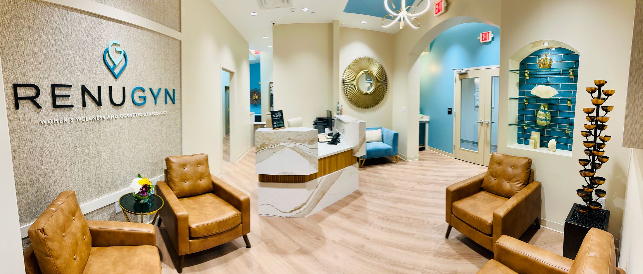 Modern women's wellness and cosmetic gynecology clinic interior.