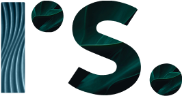 Stylized text with abstract wave patterns.